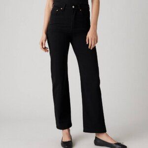 Levi Ribcage Straight Ankle Jeans in Black Sprout